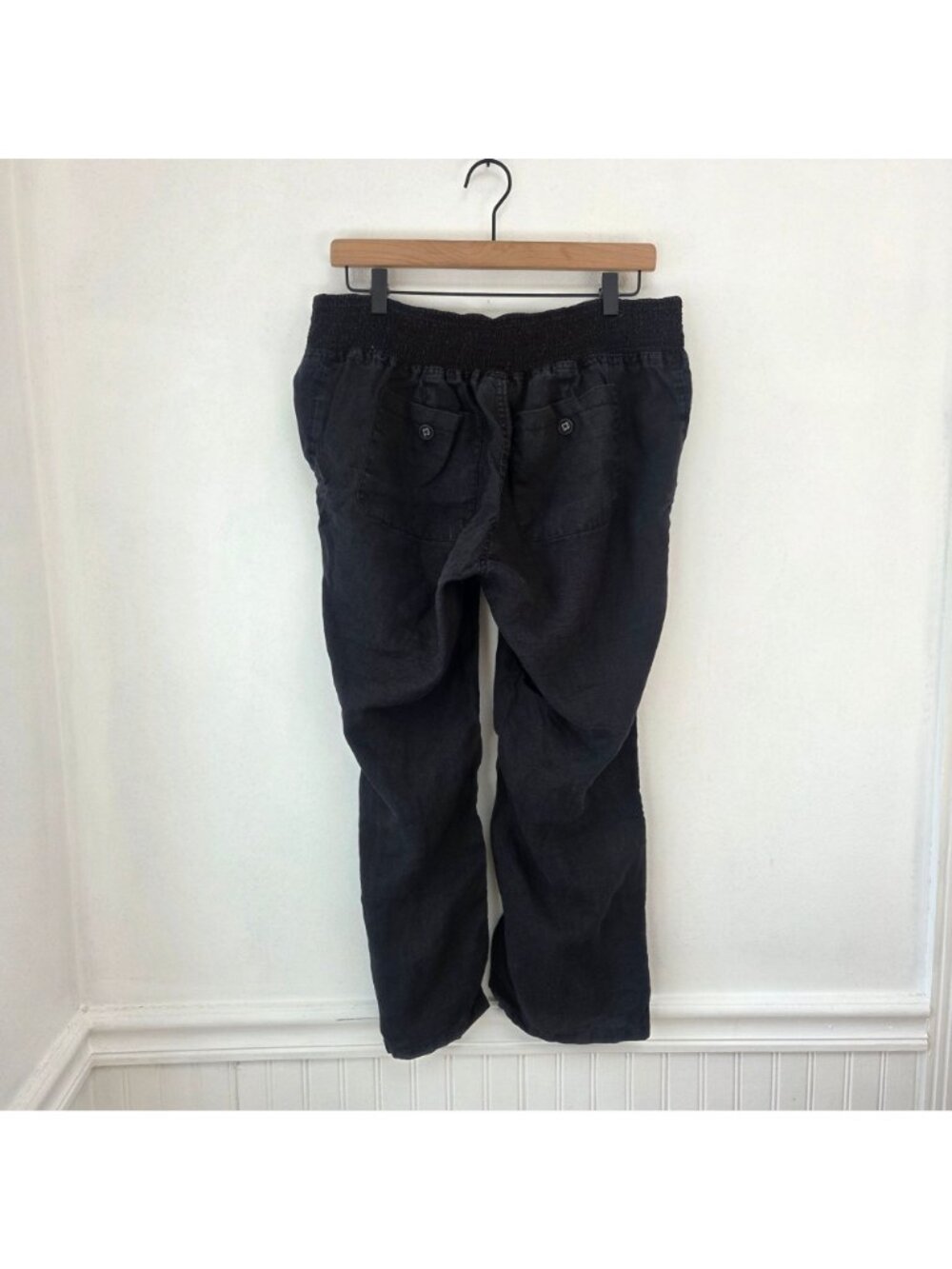 BUNDLE (2) Motherhood Maternity 100% Linen Pants Elastic Pull-On Size M - Picture 11 of 16